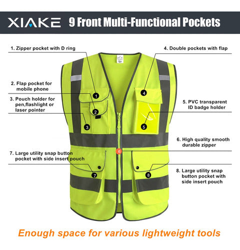 Xiake - Chalecos De Seguridad Reflectantes Con Alta Visibili 4