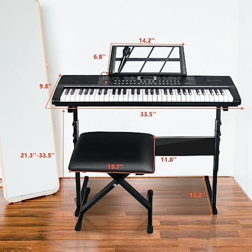 AQNIEGEP Piano Keyboard with Keyboard Stand 2