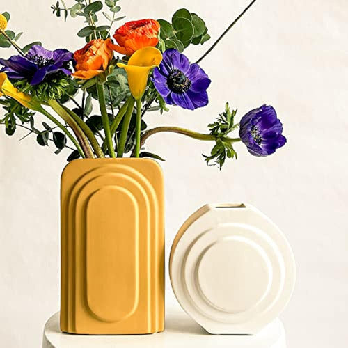 Rhapsody Studio Ceramic Vase - Yellow Decorative Vases 1