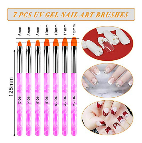 Aroic 28-Piece Acrylic Nail Brush Set Including 7 Gel UV Brushes 3