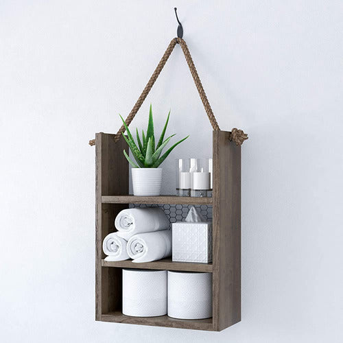 Smith Farm Co Rustic Wooden Bathroom Shelf Over Toilet, Deco 1