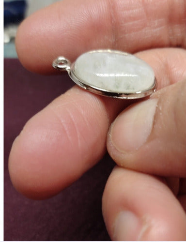 Moonstone Pendant with Surgical Steel Chain 4