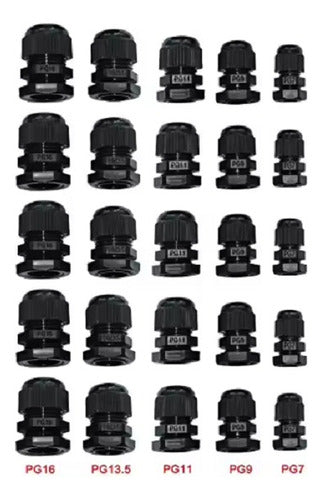 Pack of 10 Cable Glands PG9 15mm Plastic PVC Nylon with O'Rings 9
