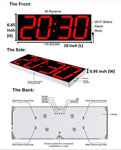 Reloj Pared Led West Ocean 6  Digit, Cuenta Regresiva, Cuent 3