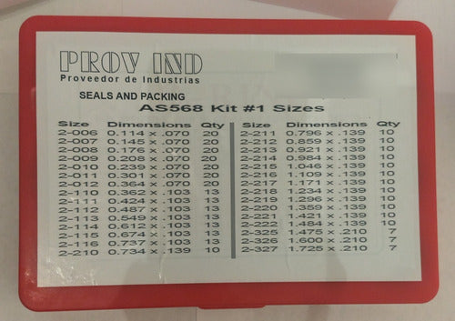 PROV IND N1470 AS568 KIT #1 Nitrile O-ring Box - 382 O'rings - Parker Type SH 70 NBR 70 Durometer 2