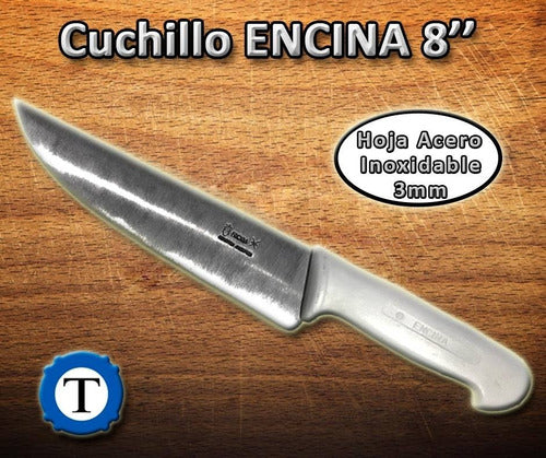 Encina Cuchillo Carnicero 8" Acero Inoxidable 1