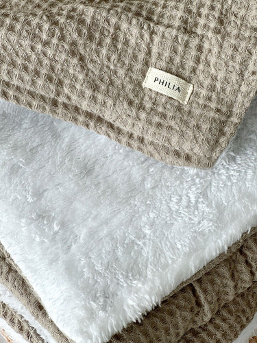 Cozy Honeycomb Blanket with Super Soft Shearling 140x200cm 6