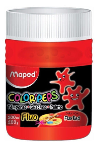 Maped School Tempera Color Peps Fluo Pot 200ml Garden 2