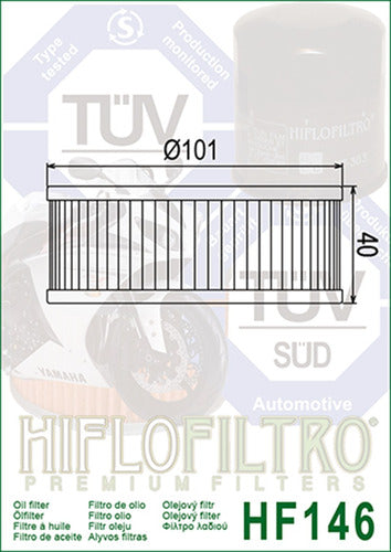 Filtro Aceite Hiflo Xs 750 800 1100 Xvz 1300 Vmax 1200 Cta 1