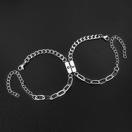 Burdah Pulsera Acero Novios Pareja Amistad Sol Y Luna 2 En 1 1