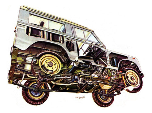 Land Rover Series 1 - Autos De Inglaterra - Lámina 45x30 Cm. 0