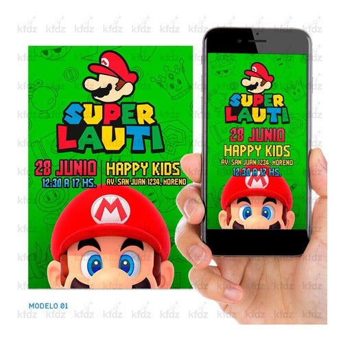 KaryFernandez Super Mario Bros - Digital Invitation and Printable List 0