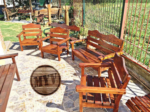 Artesanías MYV Mesas Y Sillones En Madera Para Interior O Exterior 0