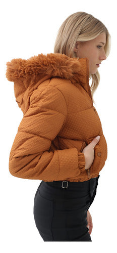 Premium Campera Puffer Con Piel Buena Comodidad Excelente Diseño 3