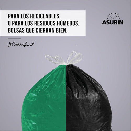 Asurin Green Waste Bags with Easy Closure 45x55cm 20 Pack 6