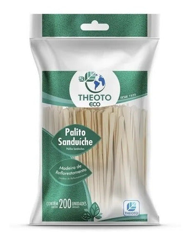 Palito Sanduíche Madeira Petisco Coquetel Porção 9cm 4800 Un 0