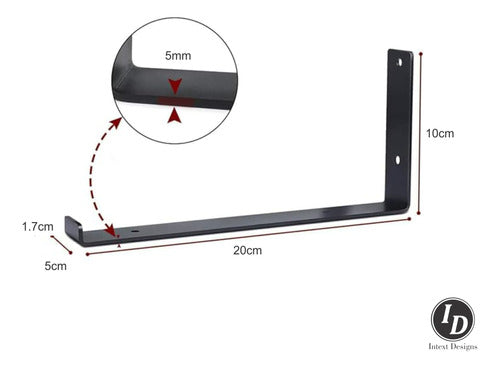 Mensula Para Estante Intext 20 Cm X2 Reforzada + Kit De Inst 1