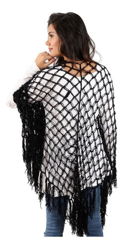 Spiga 31 Ruana Tejida Lana Pashmina Mujer Saco Poncho #r967 1