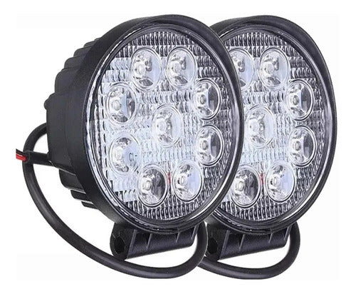 Miyawa Pack of 2 Auxiliary Projector Lights 9 LEDs 27W Round Off Road 0