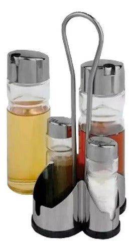 Crystal Rock Combo X10 Set Glass Oil and Vinegar Dispenser with Table Salt Shakers 3