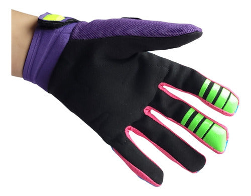 Simil Fox Lady Long Finger Gloves M Black Purple Fuchsia 1
