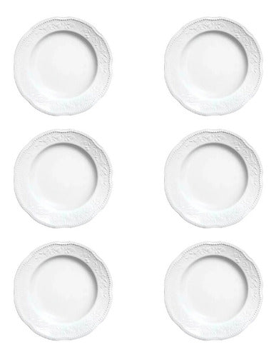 Set of 6 Flat Porcelain Plates Mozart Line, Verbano 2