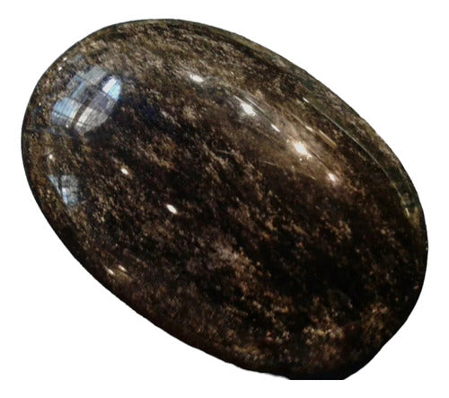 Gran Cabuchon Oval Obsidiana Dorada Vidrio Volcanico 40 Mm 0