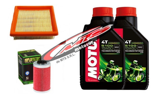 Motul Kit Service KTM Duke 200 390 Air Oil Filter Motorcycle Set 1