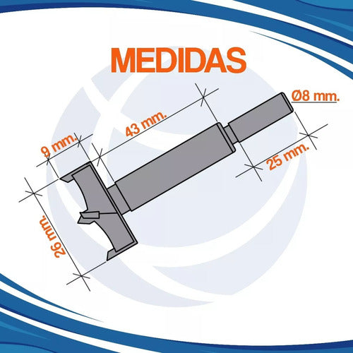 Cima Bisagra Mini Cazoleta 26 Mm Codo 18 - 50 Uds + Mecha 26 Mm 5