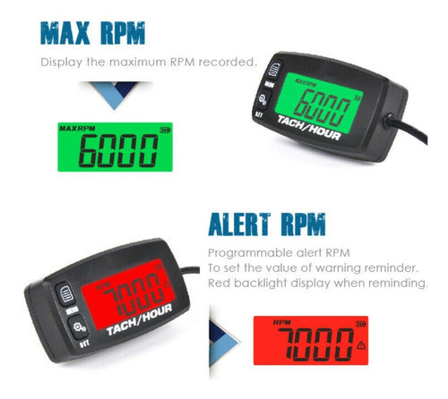 RUNLEADER Digital Hour Meter and Tachometer for Nautical Engines and ATVs 7