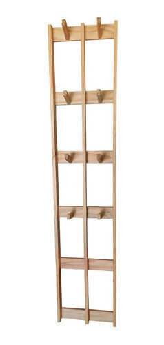 Saura Muebles Nordic Scandinavian Pine Wall Coat Rack 40x180 2 Columns 0