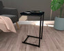 Modern High Side Table with Metal Base and Wooden Top 22