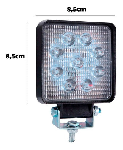 Kit 6 LED Reflector Lights 27W IP67 White Light for Car Motorcycle 3