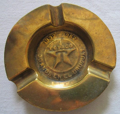 Antiguo Adorno De Bronce De La Petrolera Texaco 0