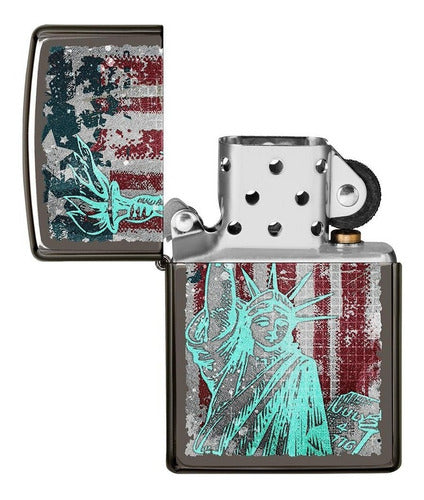 Zippo Statue Of Liberty Design Original Warranty 29021 4