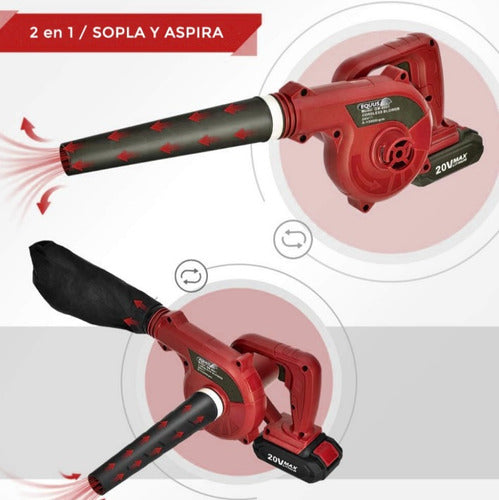 Sopla Aspiradora Equus 6001kit 2 En 1 Inalambrica 20v Kirkor 2