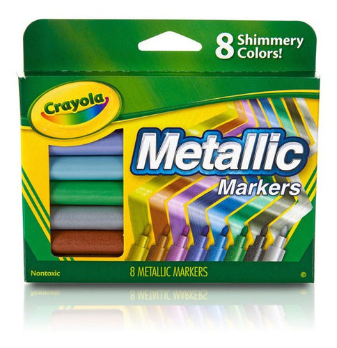 Crayola Metallic Markers X8 Bright Colors 0