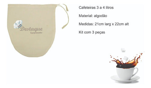 Coador De Pano Para Cafeteira Industrial 3 E 4l 1