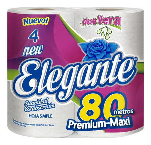 Elegante Premium-Max Toilet Paper Simple Sheet 40 Rolls X 80m Each 0