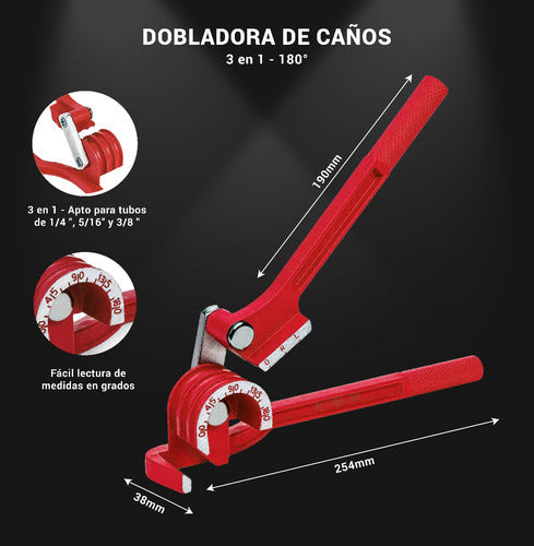 Long Term Dobladora De Caño Recomendada Para Refrigeracion 180° Cts 2