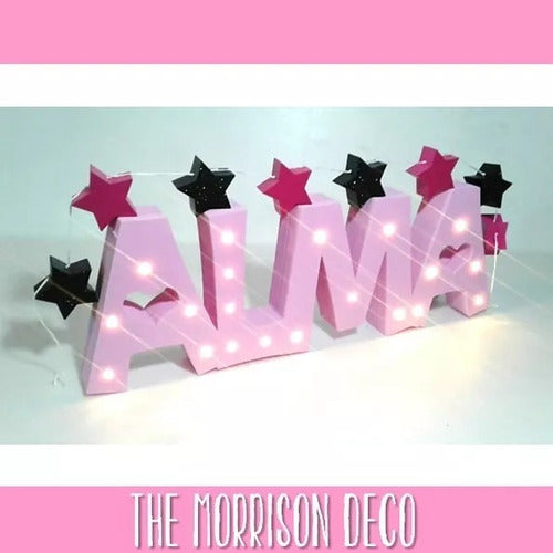 LED Lighted Names, Luminous + Mini Shape Garland 9