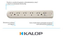 Kalop 6-Socket Power Strip with Thermal Protection 1.5m in Cream 1