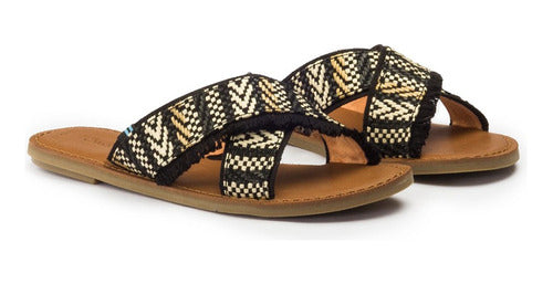 Toms Sandals Woven Black Negro 2