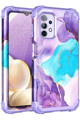 Funda Para Samsung Galaxy A13 - Marmol Violeta/celeste 0