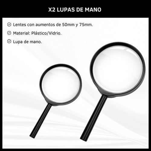 Lupa X2 (75mm-50mm) Mango Negro 1