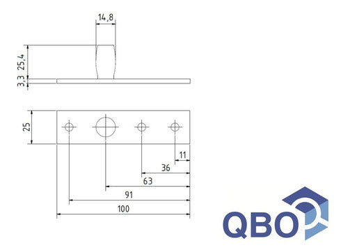 Buje/eje Pivot Superior P/puerta De Vidrio (fijo) 1