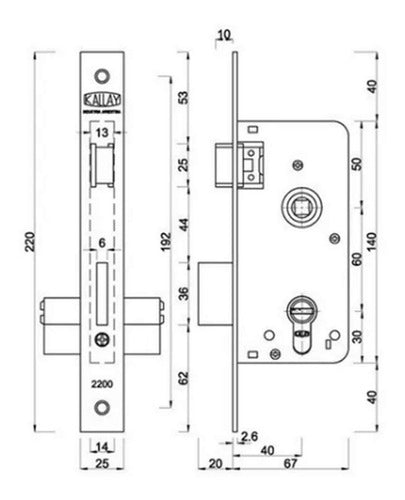 Kallay Cerradura 2200 Euro Cilindro Yale 1