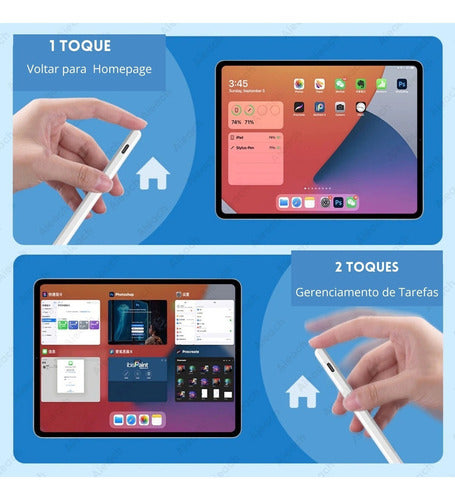 Caneta Pencil Para iPad Com Palm Rejection Ponta Fina 1.0mm 5