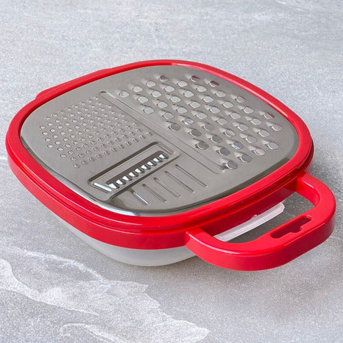 Generic Red Grater with Container L 20cm X W 20cm X H 6cm 2