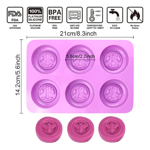 2pcs Moldes De Silicona De Abeja Redondos Molde De Silicona 1